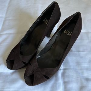 Stuart Weitzman Brown Suede Pumps